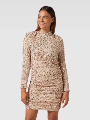 Sukienka o długości do kolan z cekinowym obszyciem model ‘BELLA’ Vero Moda