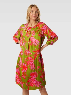 Sukienka o długości do kolan z czystej wiskozy z kontrafałdą WHITE LABEL