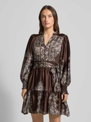 Sukienka o długości do kolan z dekoltem w serek model ‘MALFIDA’ NEO NOIR