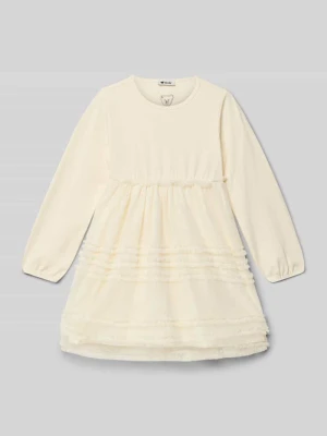 Sukienka o długości do kolan z falbanami i okrągłym dekoltem Steiff