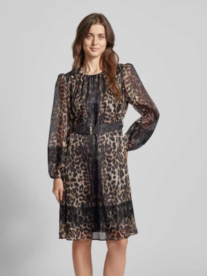 Sukienka o długości do kolan z koronkowym obszyciem Marc Cain