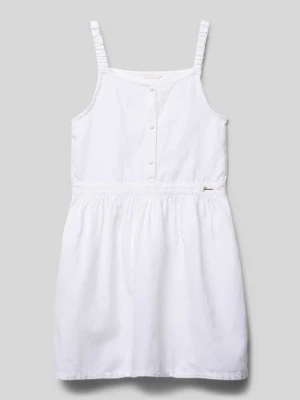 Sukienka o długości do kolan z krótką listwą guzikową i detalem z logo Guess