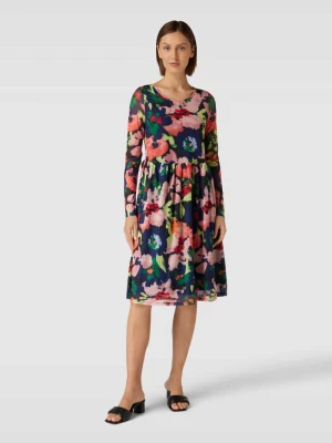 Sukienka o długości do kolan z kwiatowym wzorem model ‘Mesh’ Fransa
