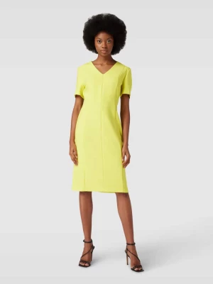 Sukienka o długości do kolan z mieszanki wiskozy model ‘Damaisa’ BOSS Black Women