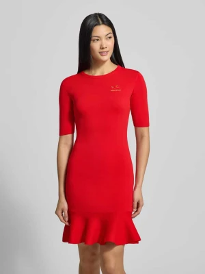 Sukienka o długości do kolan z mieszanki wiskozy z wyhaftowanym logo Armani Exchange