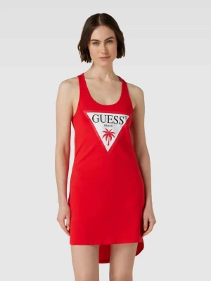 Sukienka o długości do kolan z nadrukiem z logo Guess