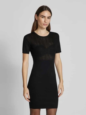 Sukienka o długości do kolan z okrągłym dekoltem Armani Exchange Czarny