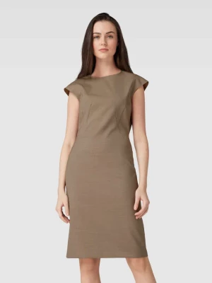 Sukienka o długości do kolan z okrągłym dekoltem model ‘Dironah’ Boss