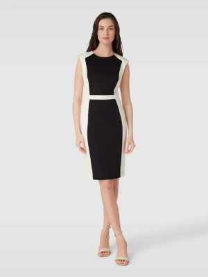 Sukienka o długości do kolan z okrągłym dekoltem model ‘NEOPRENE SCUBA’ Calvin Klein Womenswear