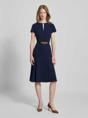 Sukienka o długości do kolan z paskiem w talii Lauren Ralph Lauren