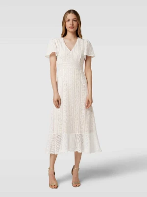 Sukienka o długości do kolan z rękawami z falbanami Apricot