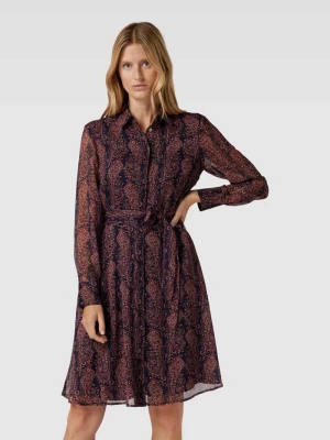 Sukienka o długości do kolan z wiązanym paskiem Christian Berg Woman Selection