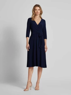 Sukienka o długości do kolan z wiązanym paskiem model ‘CARLYNA’ Lauren Ralph Lauren