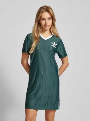 Sukienka o długości do kolan z wykładanym kołnierzem i dekoltem w serek adidas Originals