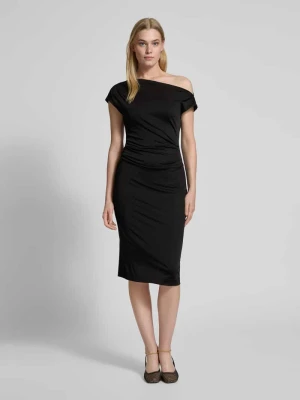 Sukienka o dopasowanym kroju z mieszanki wiskozy model ‘ETRIMI’ Boss