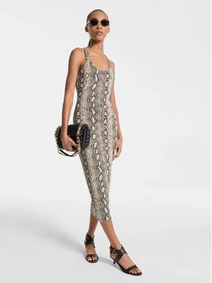 Sukienka o fasonie bokserki z elastycznego dżerseju z wężowym nadrukiem MICHAEL Michael Kors