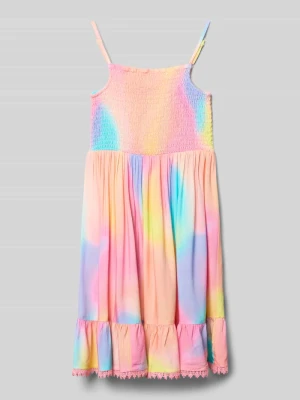 Sukienka o kroju regular fit z czystej wiskozy z marszczeniem Happy Girls