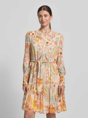 Sukienka o kroju regular fit z kwiatowym nadrukiem na całej powierzchni HERZENS