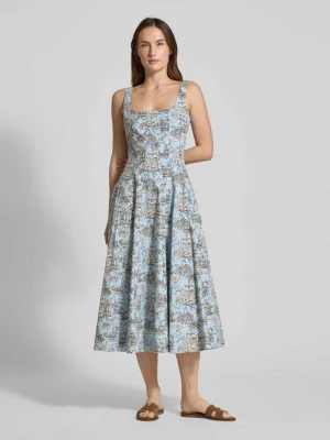 Sukienka o kroju regular fit z kwiatowym nadrukiem na całej powierzchni model ‘Wells’ Staud