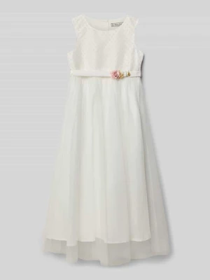 Sukienka o kroju regular fit z kwiatowym obszyciem Une Hautre Couture