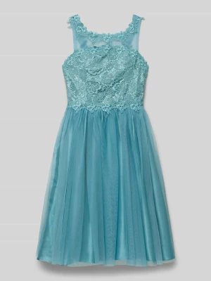 Sukienka o kroju regular fit z kwiatowym obszyciem z koronki DANAMADE