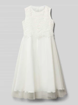 Sukienka o kroju regular fit z kwiatowym obszyciem z koronki Weise