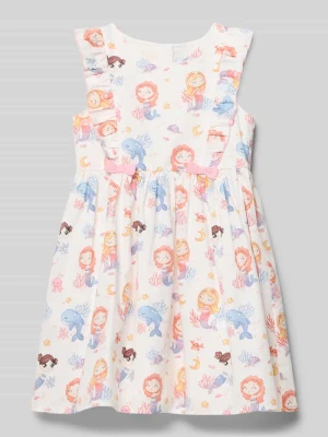 Sukienka o kroju regular fit z nadrukiem z motywem na całej powierzchni Happy Girls