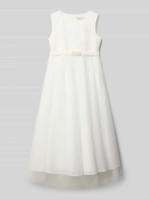 Sukienka o kroju regular fit z obszyciem koronką Une Hautre Couture