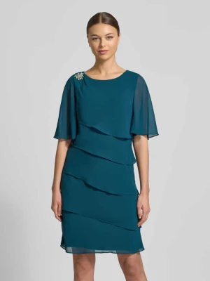 Sukienka o kroju relaxed fit z obszyciem ozdobnymi kamieniami Christian Berg Cocktail