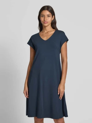 Sukienka o kroju shaped fit z dżerseju z mieszanki bawełny Marc O'Polo Granatowy