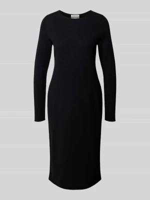 sukienka o kroju slim fit z czystego kaszmiru w imitacja dzianiny Christian Berg Czarny