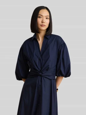 Sukienka o linii A casualowa z mieszanki bawełny Lauren Ralph Lauren Granatowy