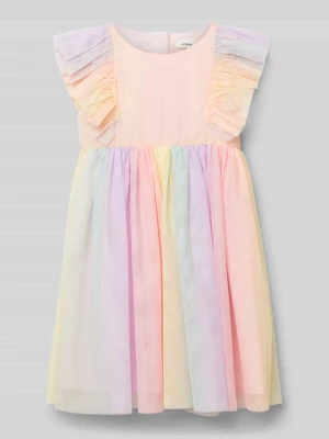 Sukienka o rozkloszowanym kroju z siateczką i podszewką z bawełny s.Oliver RED LABEL