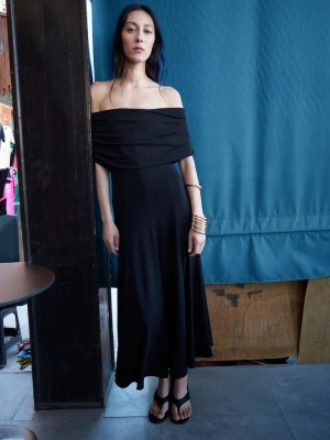 Sukienka o rozszerzanym kroju bez ramiączek czarny - Kobieta - - MANGO