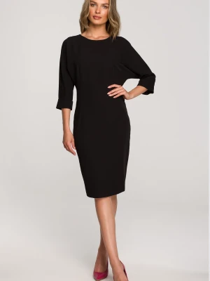 Sukienka ołówkowa z nietoperzowymi rękawami klasyczna czarna Stylove