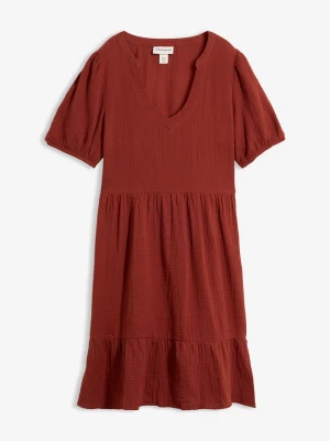 Sukienka oversized z muślinu z bawełny BonPrix brązowy