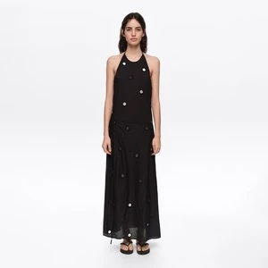 Sukienka pareo dekolt halter lustrzane zdobienia czarna BIMBA Y LOLA