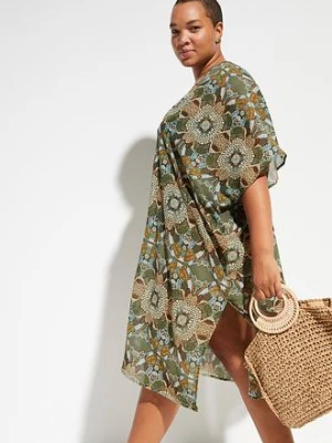 Sukienka plażowa oversize z lekkiego szyfonu bonprix