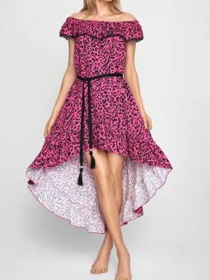 Sukienka Plażowa w Cętki Cougar Pink Marilyn POUPEE