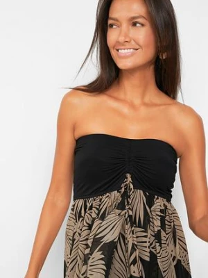 Sukienka plażowa z szyfonu, z dekoltem bandeau bonprix