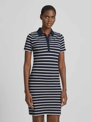 Sukienka polo do kolan z krótką listwą guzikową Gant