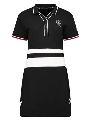 Geographical Norway Sukienka polo "Kyliane" w kolorze czarno-białym rozmiar: M