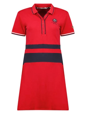 Geographical Norway Sukienka polo "Kyliane" w kolorze czerwono-granatowym rozmiar: S