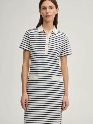 Sukienka polo Travissa w paski w kolorze granatowym i kremowym Joop