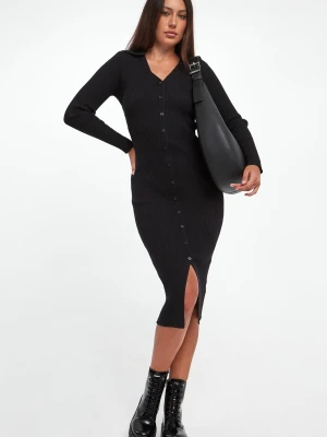 Sukienka prążkowana midi DKNY