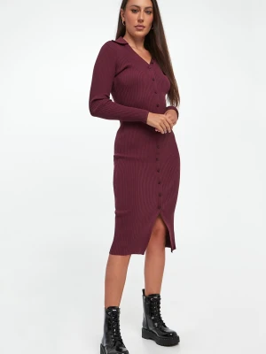 Sukienka prążkowana midi DKNY