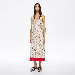 Sukienka prosta kontrastowy dół Lynx kość słoniowa BIMBA Y LOLA