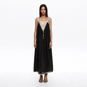 Sukienka ramiączka koronki jedwab czarna BIMBA Y LOLA