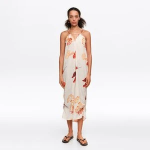 Sukienka regulowane ramiączka midi żółw brązowa BIMBA Y LOLA