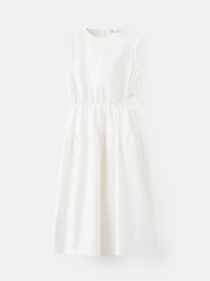Sukienka rozcięta z boku biały - Dzieci - lata - MANGO KIDS
